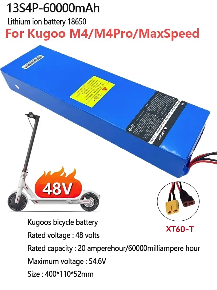 ل Kugoo M4/M4 Pro/Max Speed 48V 60000mAh 15Ah 13S4P 18650 بطارية ليثيوم مع BMS مناسبة