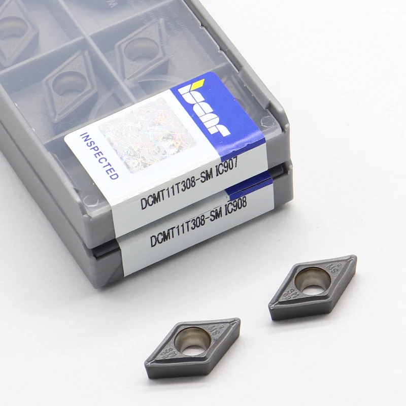 10 Chiếc DCMT11T308-SM IC907 IC908 Carbide Chèn Nội Bộ Dụng Cụ Xoay Dao Phay CNC Công Cụ Phụ Kiện Cho DCMT11T308 Lưỡi Dao