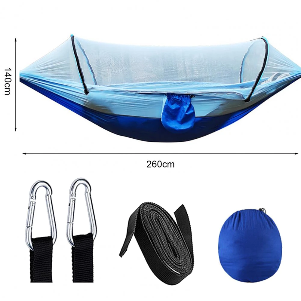 Hammock Camping Outdoor portátil com Mosquiteiro, alta resistência Parachute Tecido pendurado cama, Swing dormir, 1-2 pessoas