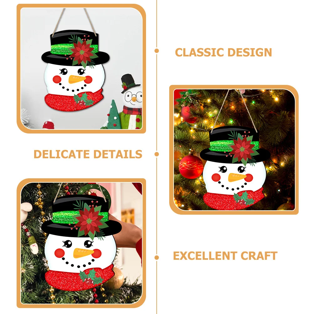 

Snowman Christmas Door Sign Wooden Hanging Plaque Rustic Xmas Decoration Front Door Sign Xmas Decor Signs Ornaments