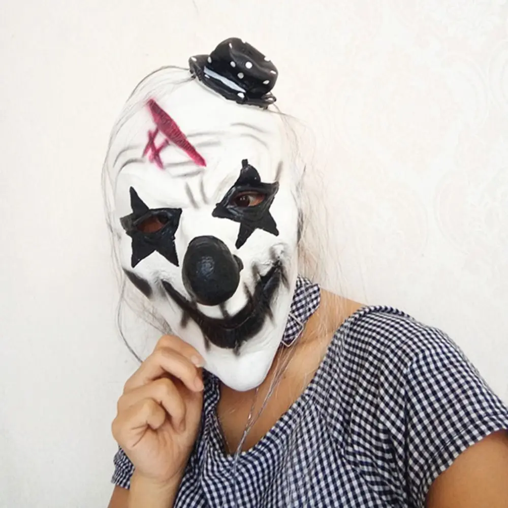اللاتكس هالوين قناع الوجه الكامل هالوين كامل رئيس هالوين مهرج Facemask تأثيري فستان الجوكر قناع حفلة المرحلة الدعامة