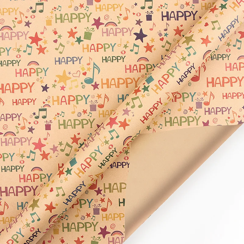 Happy Birthday Wrapping Paper 50*70cm Christmas Colorful DIY Flower Wedding Xmas Party Gift Packing Decor DIY Crafts Papers