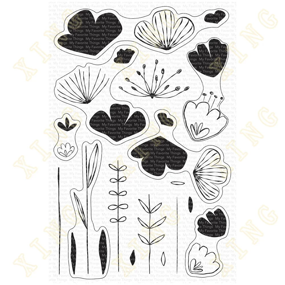 

New Valentine's Day Sketched Blooms Silicone Stamps Scrapbook Diary Decoration Embossing Template Diy Greeting Card Handmade