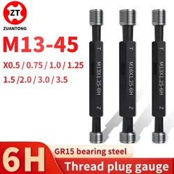 1PCS 6H M13-M45 Steel Metric Screw Standard Fine Thread Plug Gauge Tool High Quality wholesale X0.5 0.75 1 1.25 1.5 2 3 3.5
