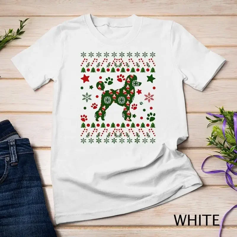 Poodle Christmas Dog Pattern Poodle Owner T Shirt Unisex T shirt