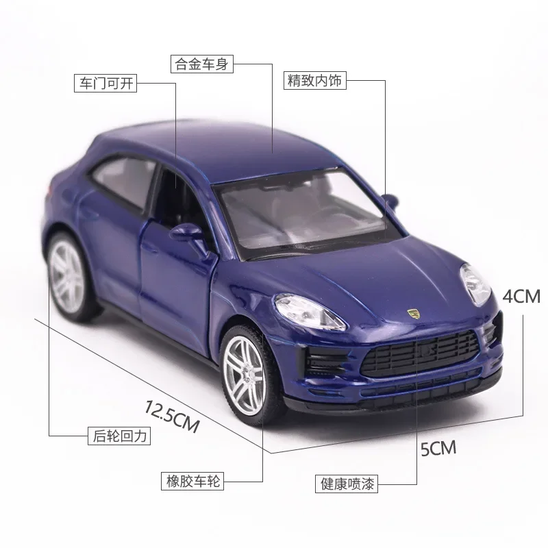 1:36 Porsche MACAN Small SUV High Simulation Alloy Diecast Car Model Toy With Pull Back For Children Gifts Toy Collection F244