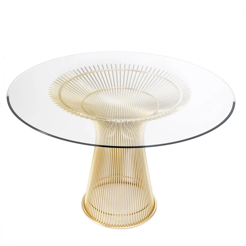 House Home Platner Dining Table Simple Designer Stainless Steel Tempered