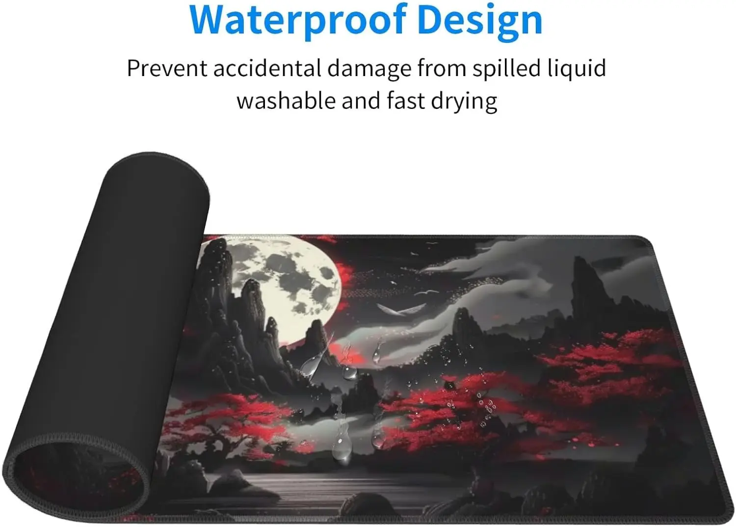 Tapis de souris de jeu Anime XL étendu, bords cousus imperméables, tapis de bureau antidérapant pour accessoires de jeu sur PC de bureau à domicile