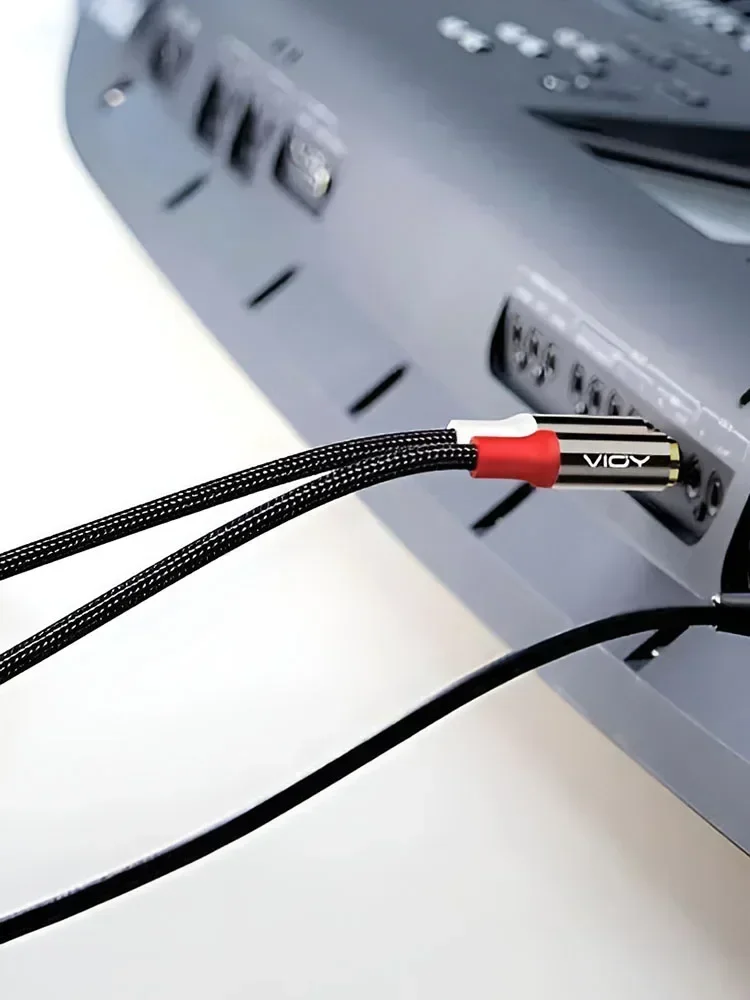Kabel 6,35 mm do 2RCA 1/4 cala męski TRS do podwójnego męskiego RCA Stereo Audio Y Rozgałęźnik Kabel do głośnika gitarowego Wzmacniacz Karta dźwiękowa itp. — zdjęcie produktu 7