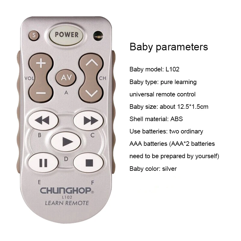 L102 Universal Learning Function Remote Control L-102 For TV SAT DVD CBL CD DVB-T Audio