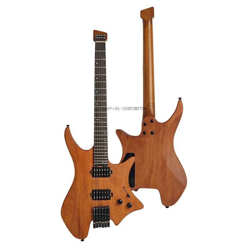 

Double Pickup Headless Electric Guitar Multi-Style Self-Locking String Pattern Solid Wood Back/Side Maple for Foreign Trade