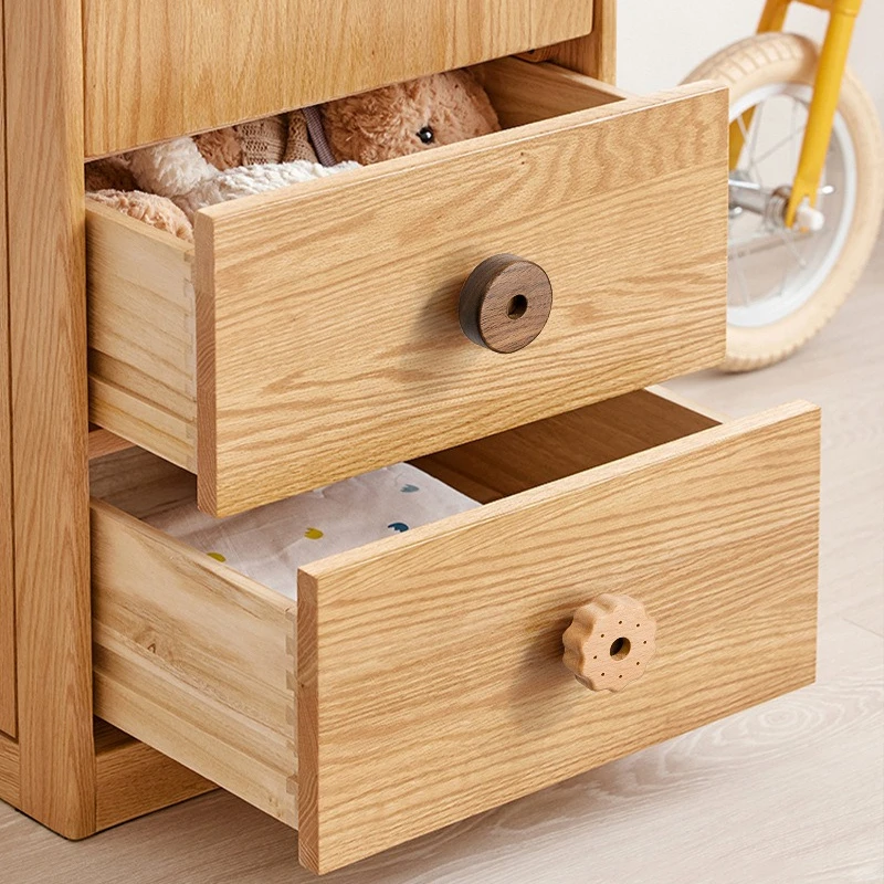 Boutons de tiroir en bois, quincaillerie de commode, bouton d'armoire de cuisine blanc, bouton de placard moderne, poignée de porte de garde-robe ronde