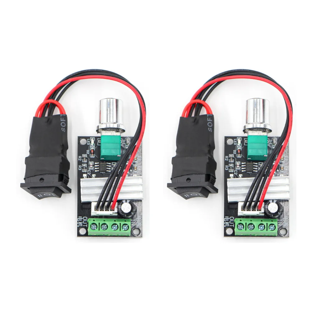 Small PWM DC Motor Speed Controller, 6V-28V 3A 80W, with Forward/Reverse Switch, for Low-Voltage Gear Motors