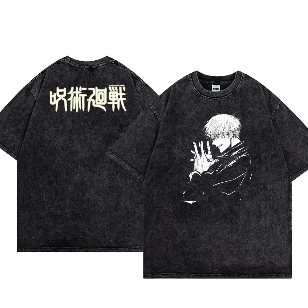 

Футболка с графическим принтом Jujutsu Kaisen, летняя, 2026, хлопок, унисекс, повседневный уличный стиль, тренд Y2K