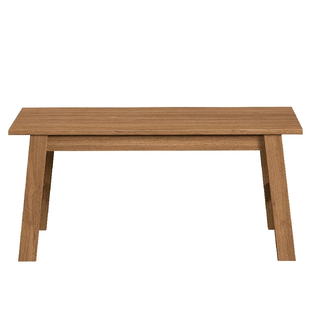 Wood Rectangle Coffee Table Walnut Finish Indoor Versatile Placement Spacious Top Surface Functional Storage Living Room