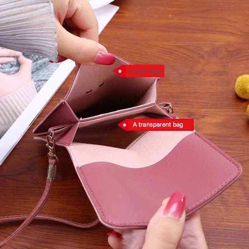 Multifunktionale Damen-Handytasche mit Touchscreen-Funktion, Kartenetui, Umhängetasche, Alltagstasche, Handtasche mit Schnallenverschluss für Mädchen – Detail 3