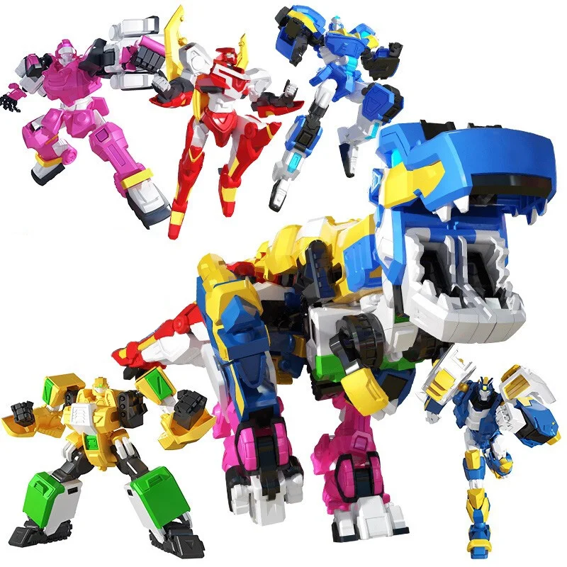 5 IN 1 Mini Force 2 Super Gino Power Transformation Robot Toys Action Figures MiniForce X Deformation Dinosaur Toy