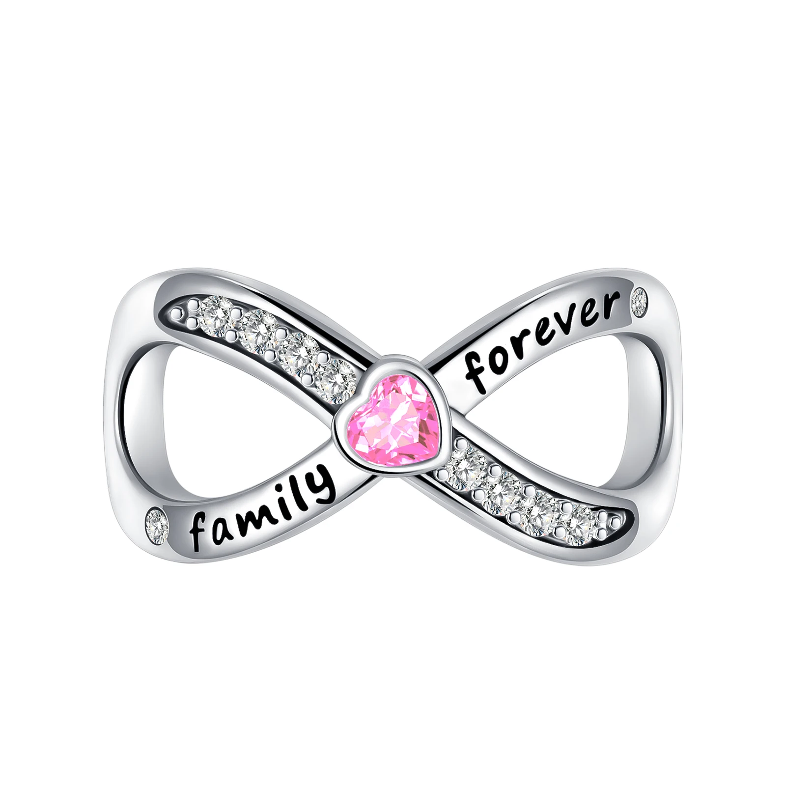 

925 Sterling Silver Love Cross Family Forever Diamond Pink Charm Fit Original Pandora Charms Bracelets Women DIY Jewelry Gift