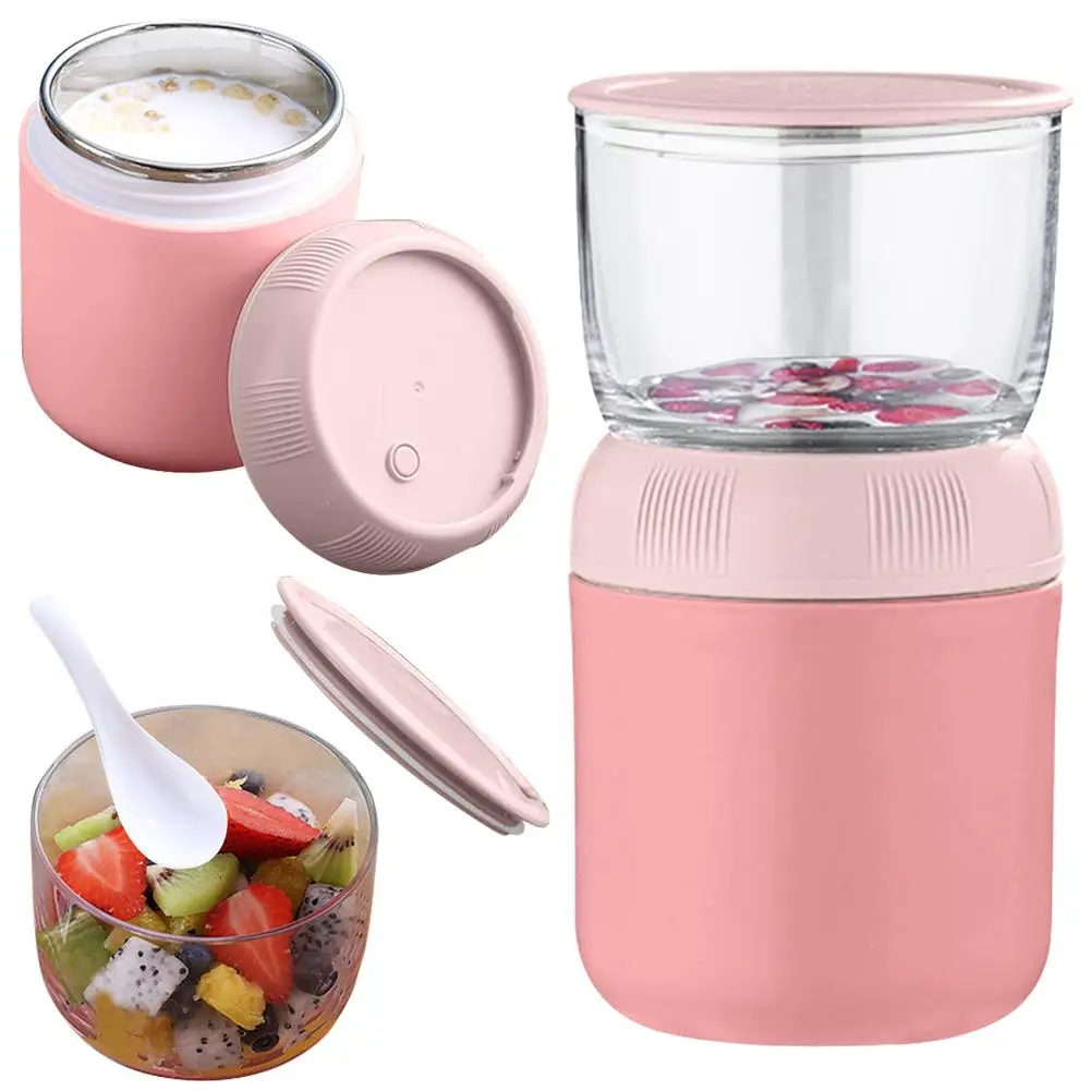 

Stainless Steel Insulated Food Jar With Spoon Rust-proof Leak-proof Insulated Container For Children Breakfast Food Soup