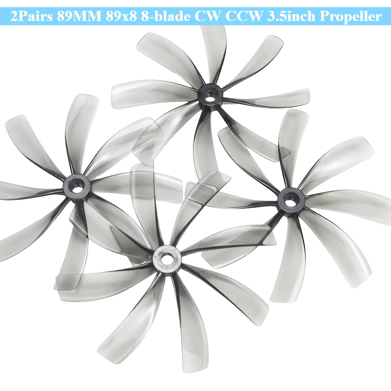 جديد 2 أزواج 89 مللي متر 89x8 8-blade CW CCW 3.5 بوصة المروحة لطائرات السباق بدون طيار FPV كوادكوبتر لتقوم بها بنفسك XXD فرش السيارات توسيع النسخ الاحتياطي #1