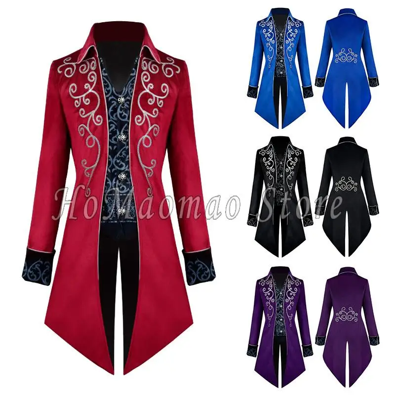 

Gentleman Medieval Steampunk Gothic Victorian Jacket Vintage Swallowtail Christmas Vintage Prince Role Playing Coat