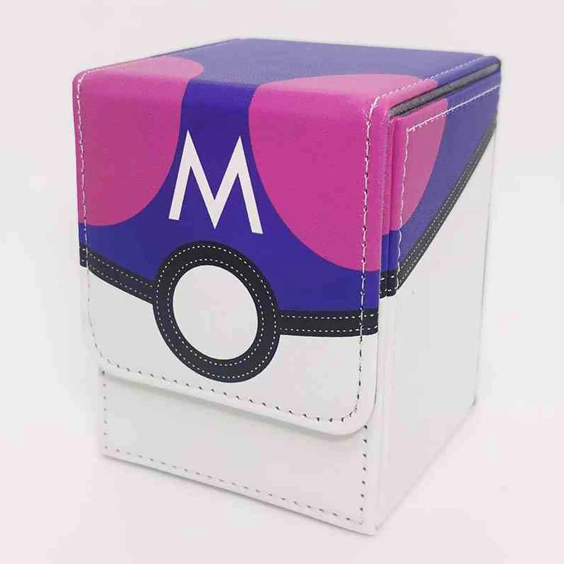 Caja de almacenamiento de tarjetas de Pokeball PTCG hecha a sí misma, caja de protección de tarjetas de juego de batalla, tarjetas clásicas de Anime, juguetes de regalo