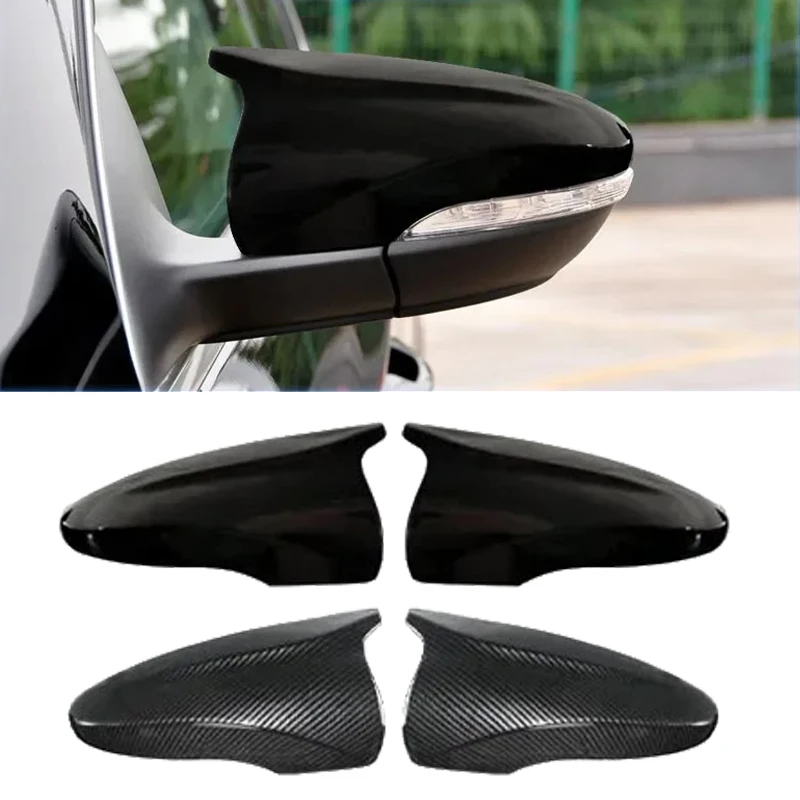 

For VW Jetta MK6 Passat B7 Scirocco Beetle CC Eos Side Mirror Cover Cap Black/Carbon Fiber Look ABS Car Exterior Accessories