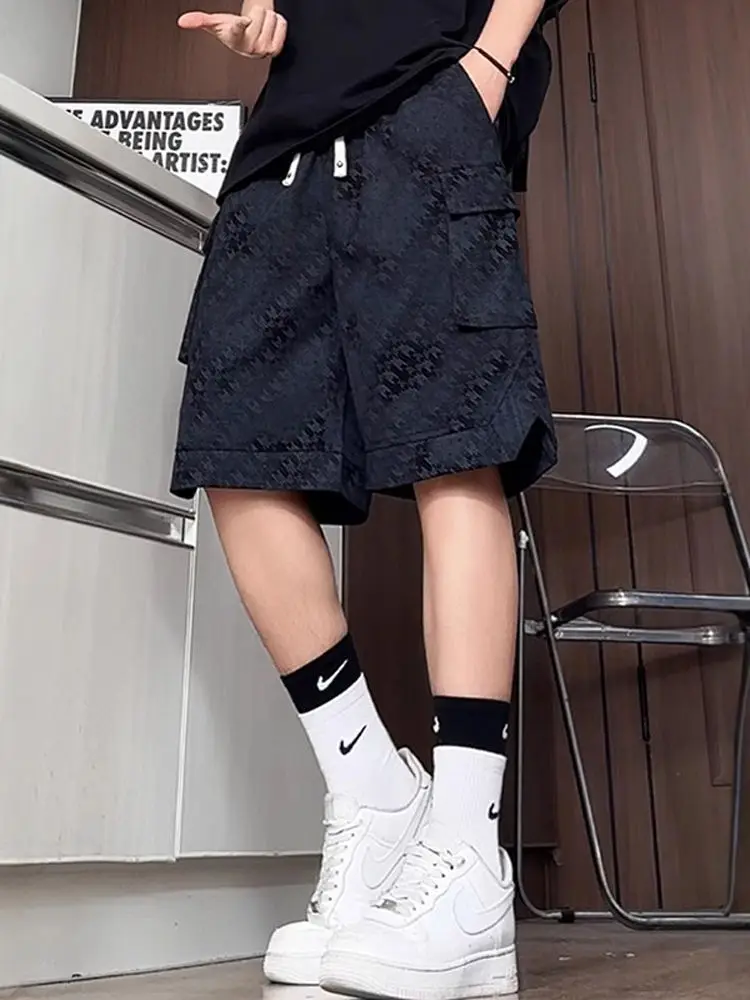 

Спецодежда с цифровым принтом, мужские летние модные американские функциональные спортивные повседневные брюки до середины икры большого размера с пятью четвертью