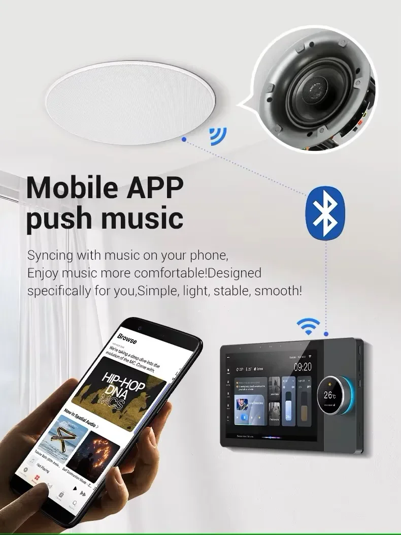 TYSH Tuya Smart Home System 8 inch Wifi Multi-function Music Host Touch Screen Zigbee Gateway Ble Wall Central Control Panel Hub