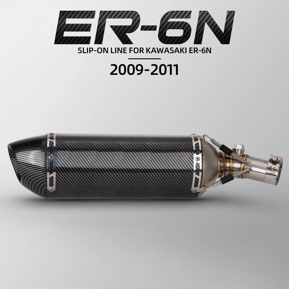 

Motorcycle Exhaust System Mid Tail Section Slip On Middle Link Pipe and Yoshimur R77 Muffler For ER6N ER6F 12-16 VERSYS650 17-22