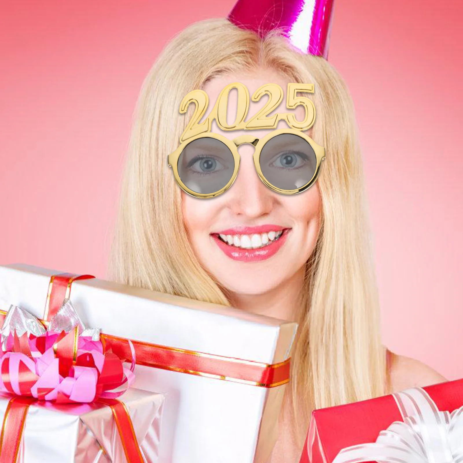 

Photo New Year Party Eyewear Happy Eyeglasses Glitter Frames Graduation Photobooth Props