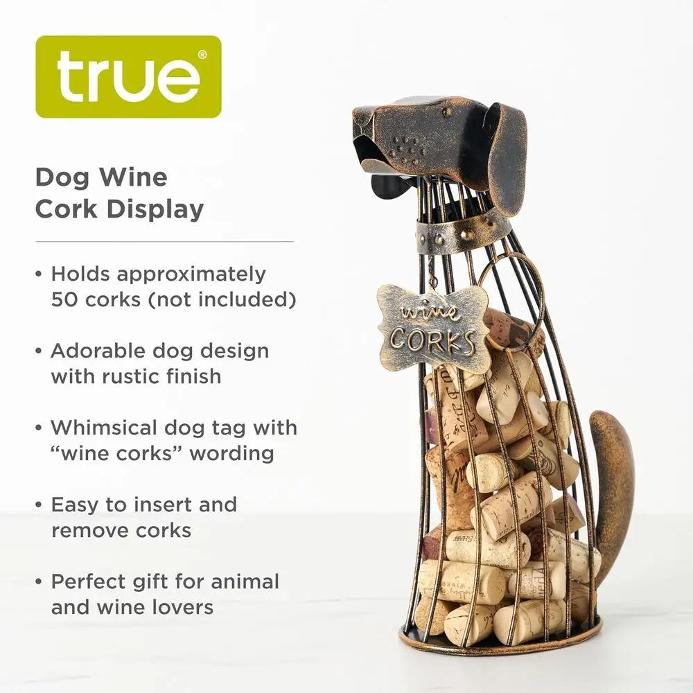 Bronze Metal Wine Cork Holder, Decorative Display for Home Bar and Dining Room, Set of 1