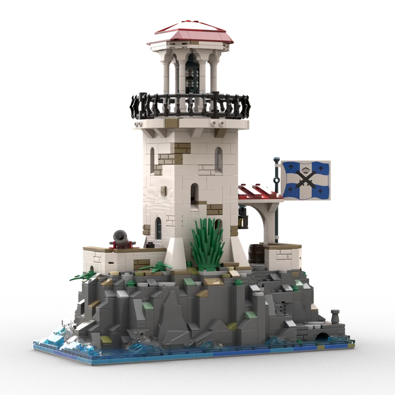 Moc Building Blocks Island Model Empire Fort Lighthouse Technical Bricks DIY Assembly Construction Toys For Child Holiday Gifts