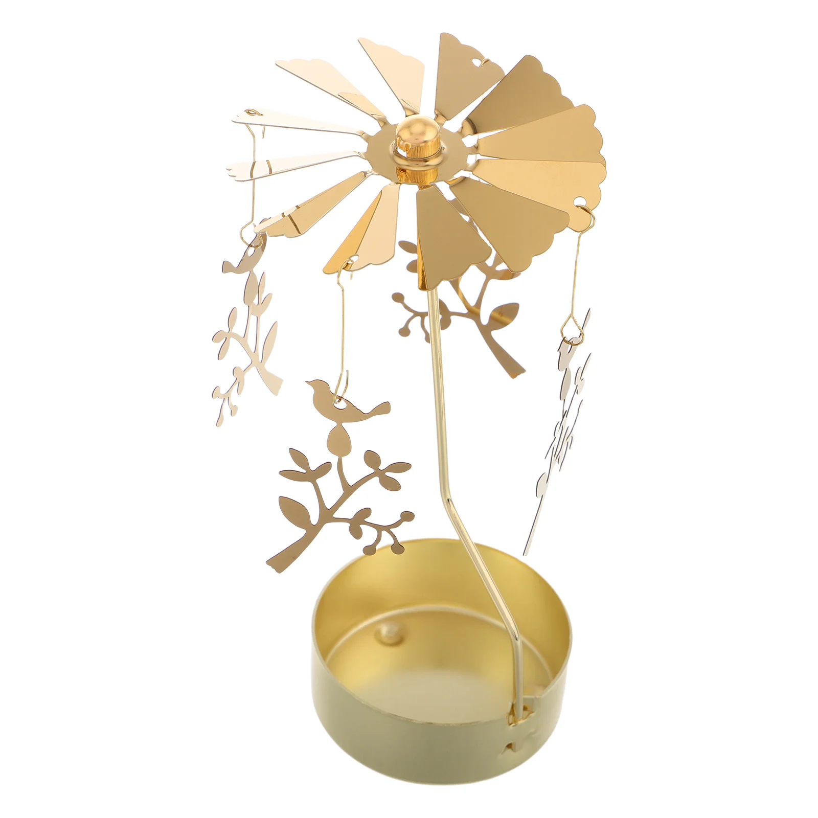 

Carousel Tea Light Holder Spinning Windmill Metal Candlestick For Home Office Hotel Decor Christmas Table Centerpieces