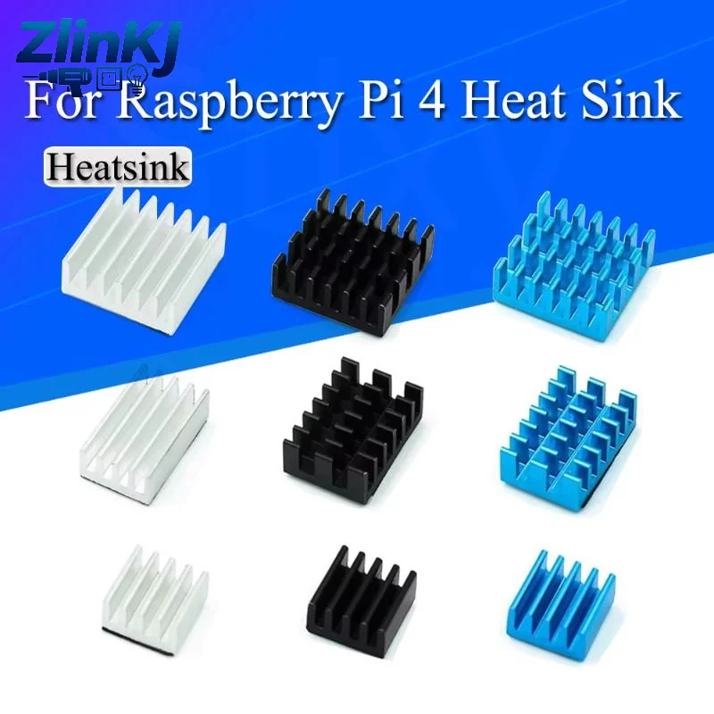 Raspberry Pi 4B Heat Sink 3PCS Durable Aluminum Radiator Fast Cooling for Raspberry Pi 4B Media Center Setup