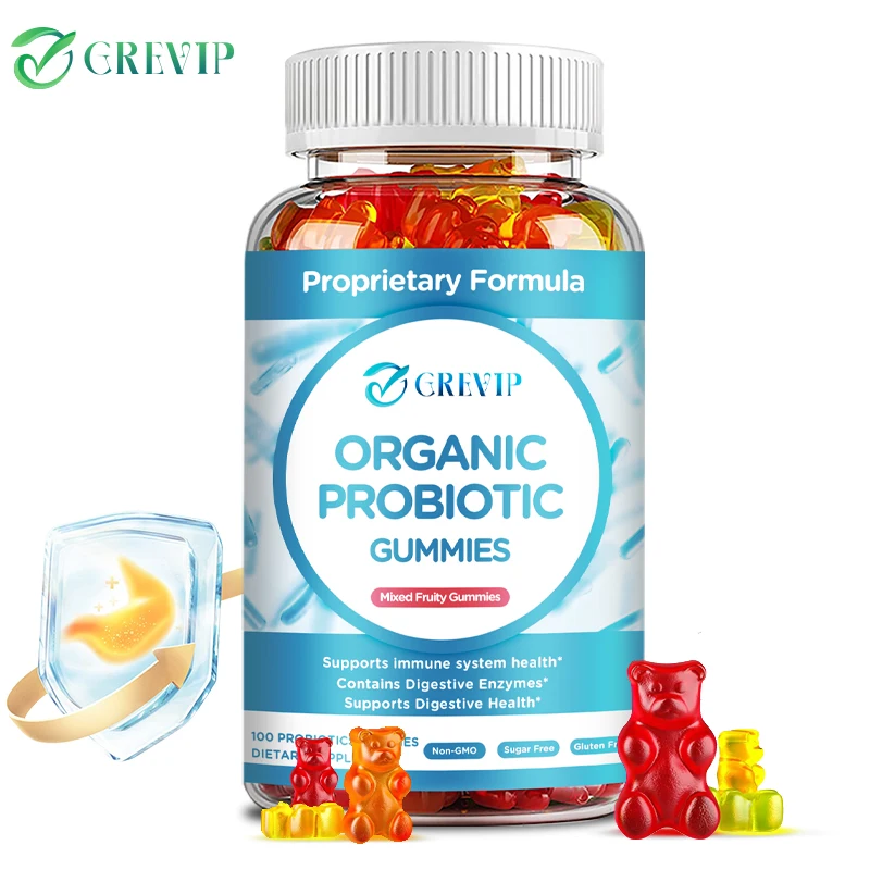 

Organic Probiotic Gummies - Helps Promote Digestive Health, Soothes The Gut, Boosts Immunity, Balances Beneficial Bacteria
