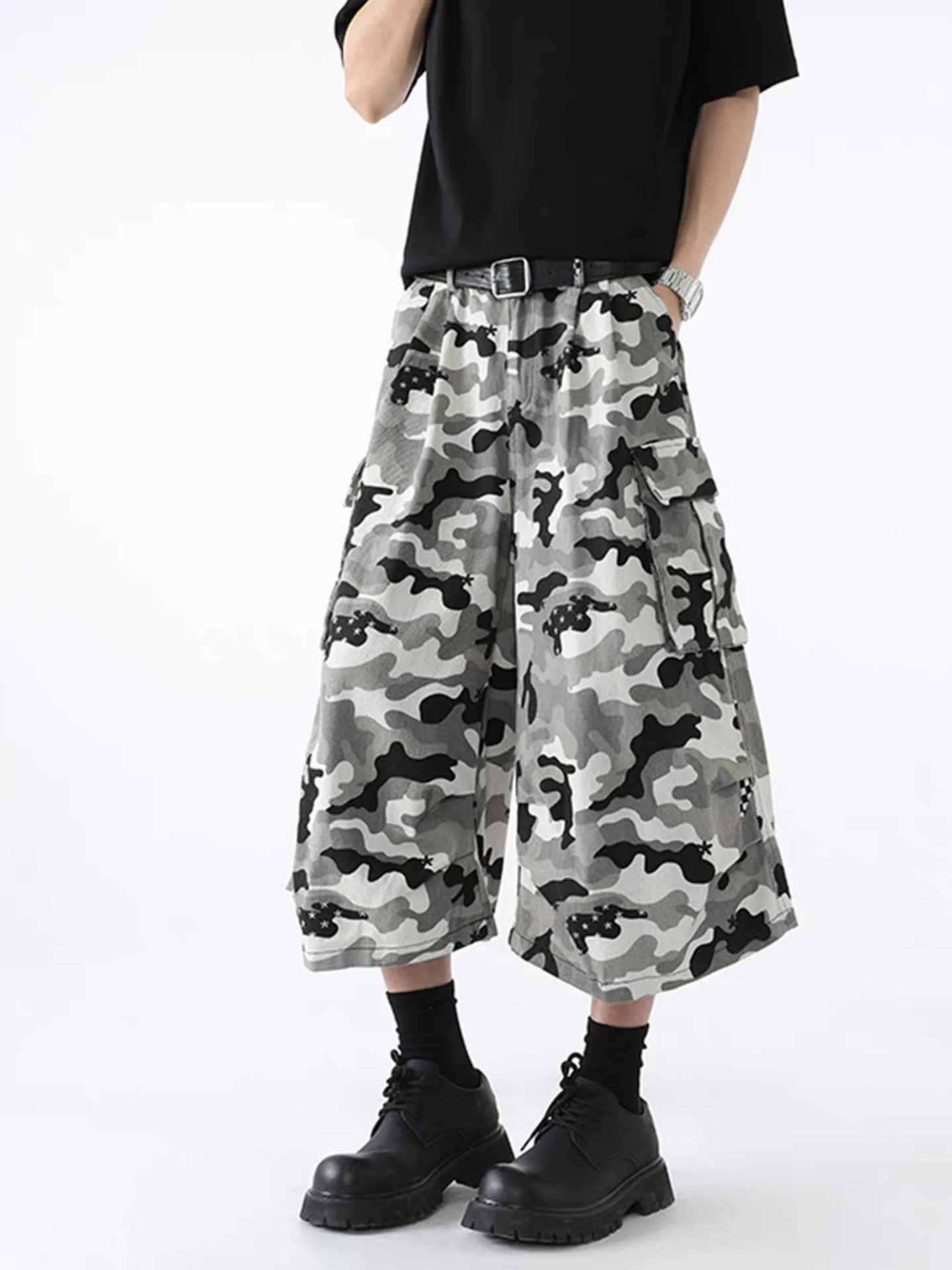 

Casual High Waist Straight Leg Jeans Shorts for Women Summer Washed Denim Workwear Seven Inches Long Vibe Street Style Five I...