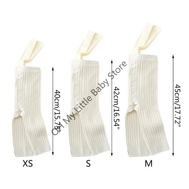 جوارب طويلة قطنية M76C للفتيات الصغيرات بلون سادة، سراويل قصيرة ناعمة
