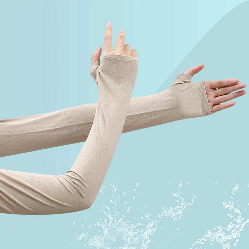 أكمام حماية من الشمس من الحرير الجليدي صيفية فضفاضة ورقيقة قابلة للتنفس وأكمام طويلة وأكمام طويلة للقيادة وركوب الخيل وأكمام ثلجية رائعة