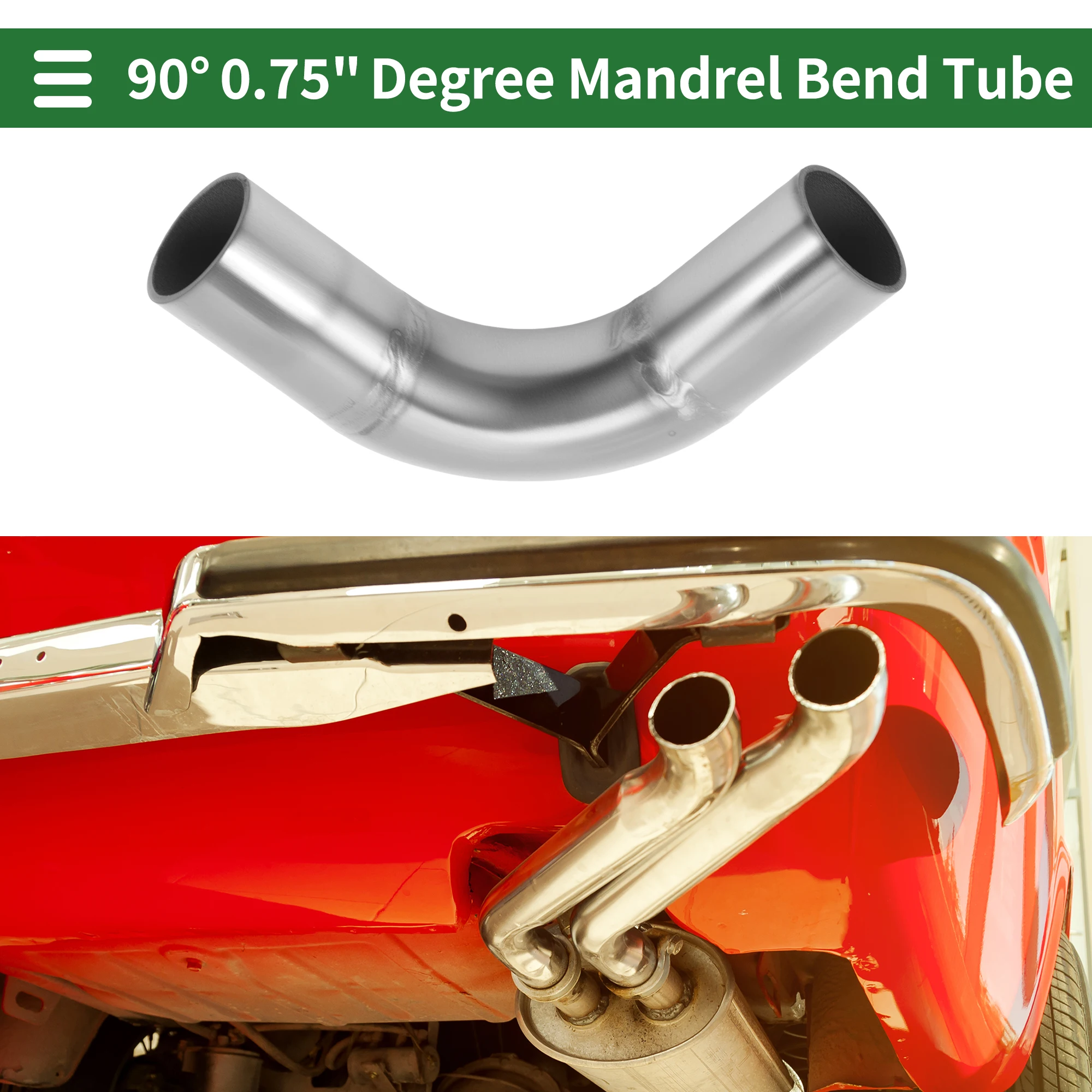 X Autohaux 19 25 32 38 45 51 57 63 76 89 102mm OD 90 Degree Mandrel Bend Elbow Tube Exhaust Bend Pipe T304 Stainless Steel