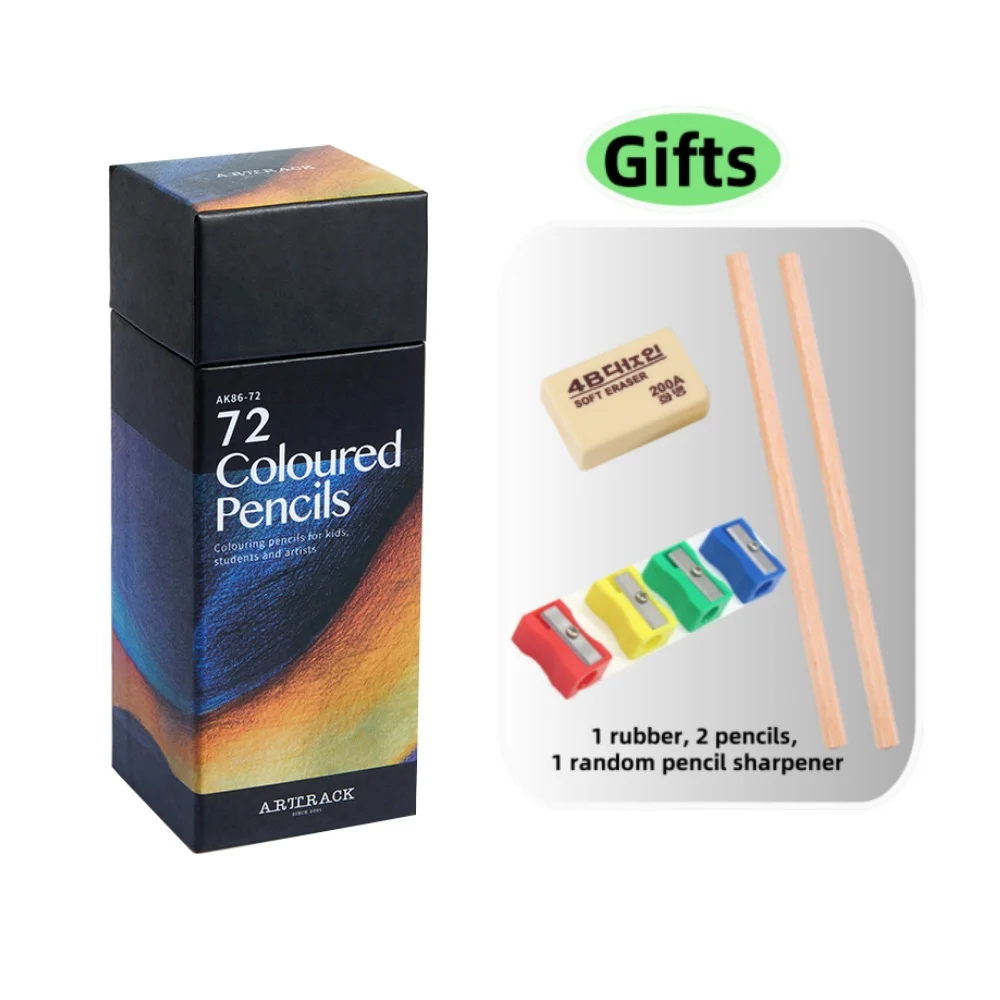 12/24/36/48/72 Colors Pencils Set Oil for Drawing Sketch DIY Gifts Wooden Color Pencil Sharpener Eraser School Office Supplies