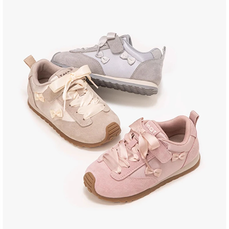 

Новинка 2023 года, кроссовки для девочек, розовые, серые, универсальная детская спортивная обувь, повседневные весенне-осенние детские модные школьные кроссовки для бега