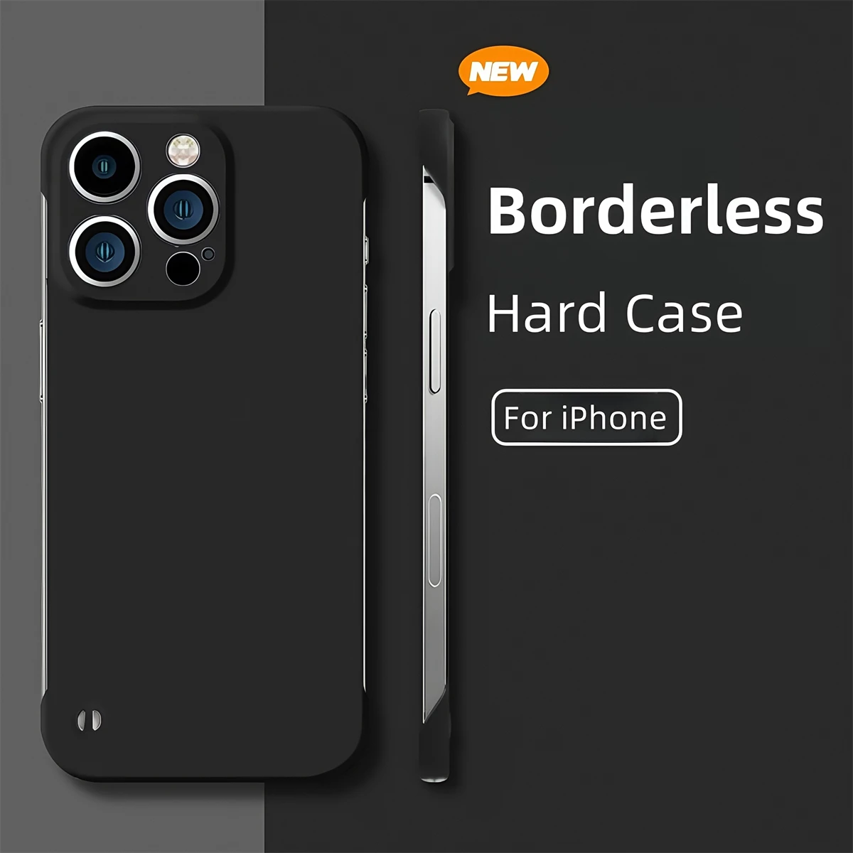 For iPhone 16 15 14 13 12 Pro Max Plus Frameless Skin Friendly Hard PC Matte Cover Ultra Thin Minimalist Borderless Phone Case
