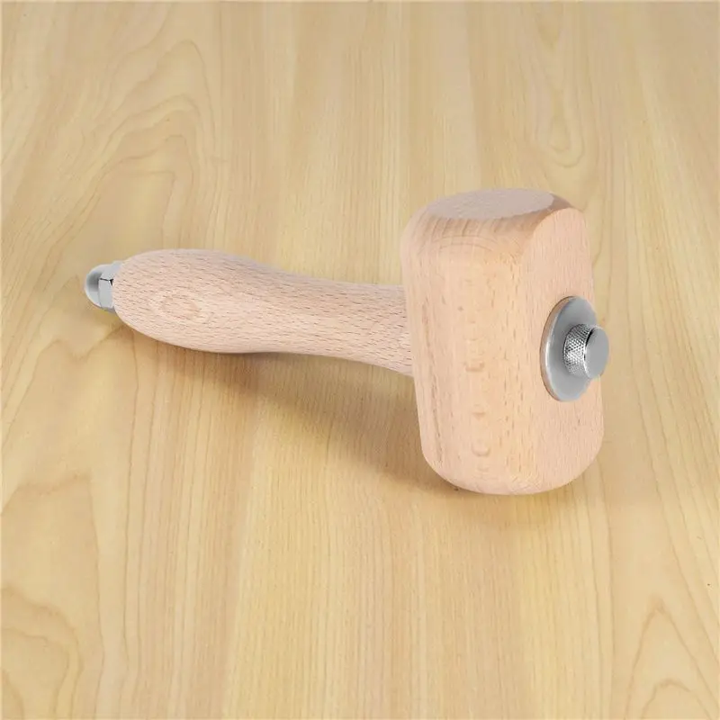 AS60-Wooden Mallet Leathercraft Carving Hammer Sew Leather Tool Kit (Wooden)