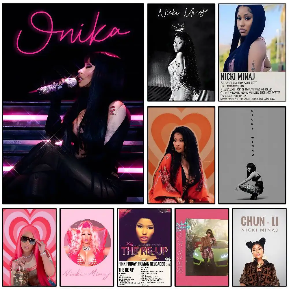N-nicki rosa sexta-feira minaj poster arte com impressões casa quarto sala de estar decoração presente