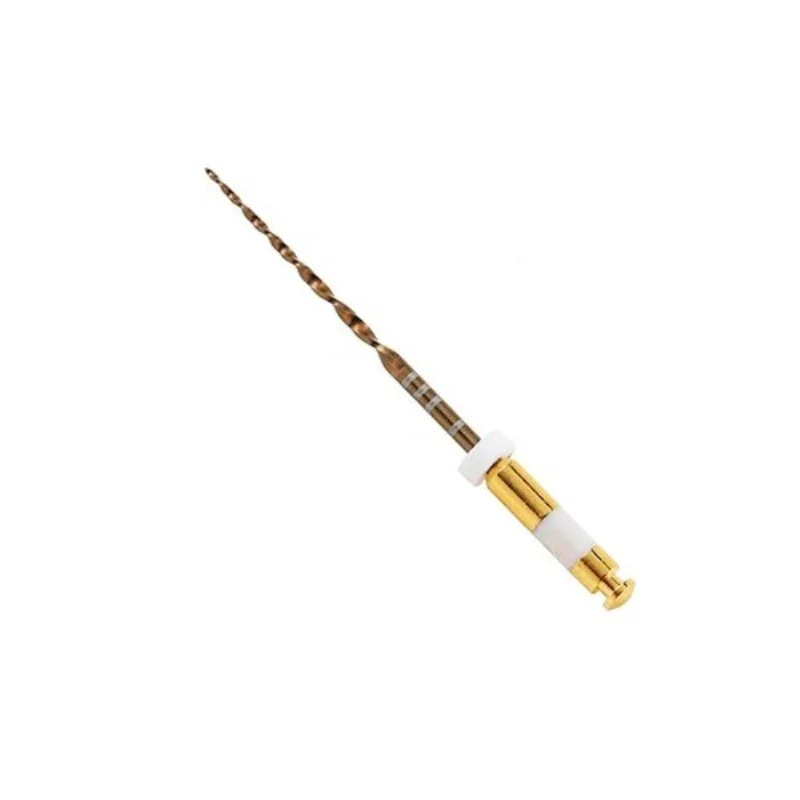 Lote de 6 unidades de limas dentales doradas onduladas, limas rotativas dentales pequeñas de 25mm, limas NITI de endodoncia primaria utilizadas para