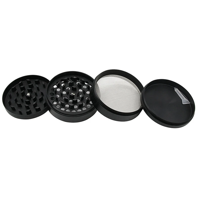 Grinder For Large Black 3.0 Inch Big 4 Layers, Spice Grinder, Food Mill Zinc Alloy Smooth Grinding