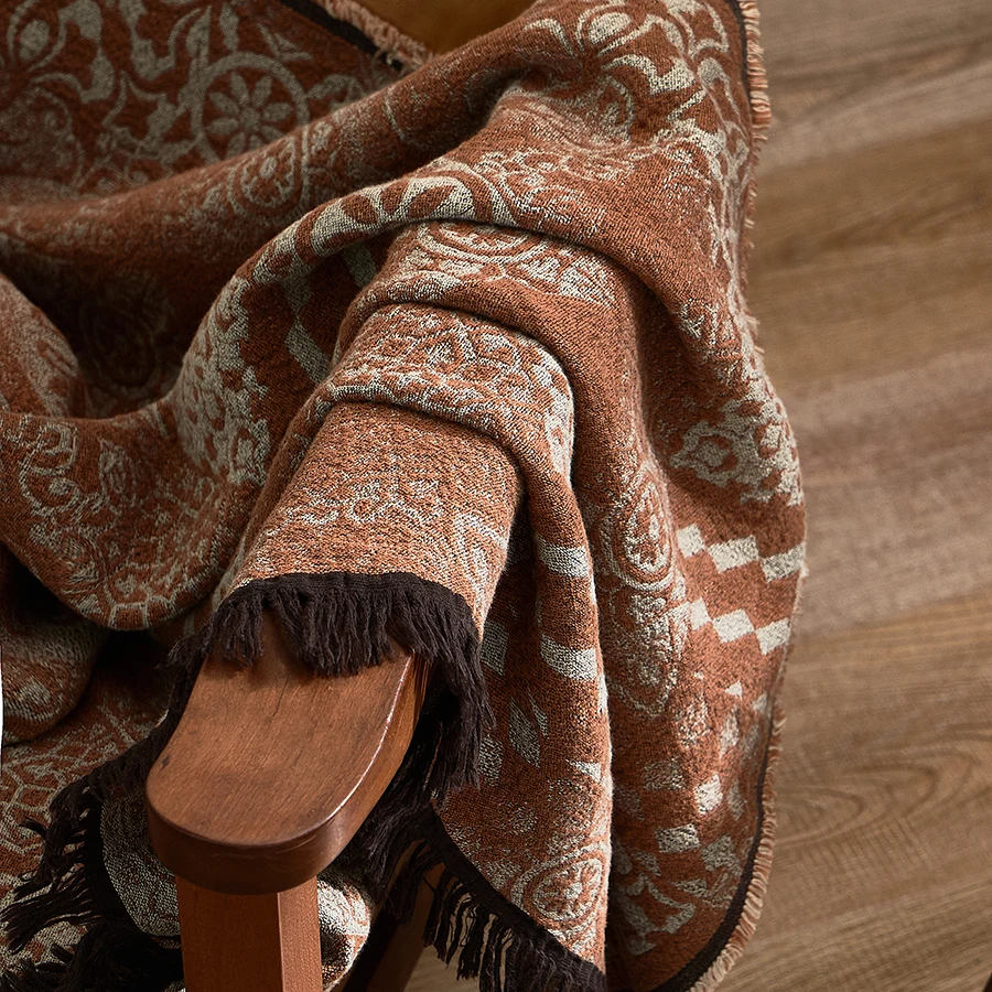 بطانيات AI WINSURE-Retro للأريكة والمكتب والقطن الناعمة للبالغين، تصميم كبير وفاخر، لغرفة المعيشة وغرفة النوم