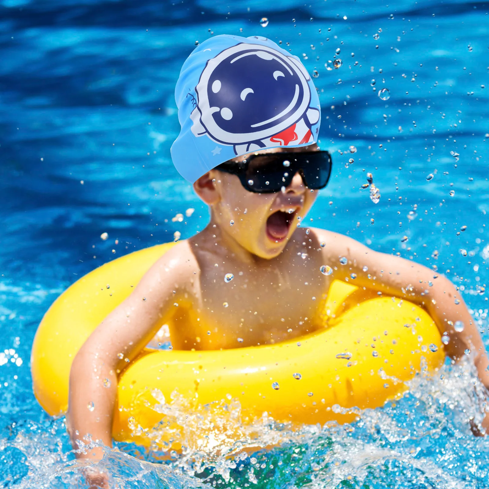 

Bathing Cartoon Swimming Hat Cap Fashionable and Cute Silica Gel Hats for s