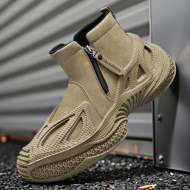 أحذية تكتيكية للرجال مع أشرطة للتدريب القتالي وأشرطة مقاومة للماء قابلة للتنفس متعددة الوظائف للدراجات النارية والمشي لمسافات طويلة في الهواء الطلق #4